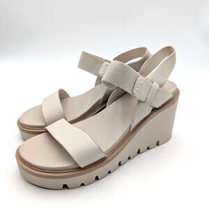 MIA Ciji Wedge Platform Slingback Sandal Open Toe Women's Ivory Size US9.5M EU40